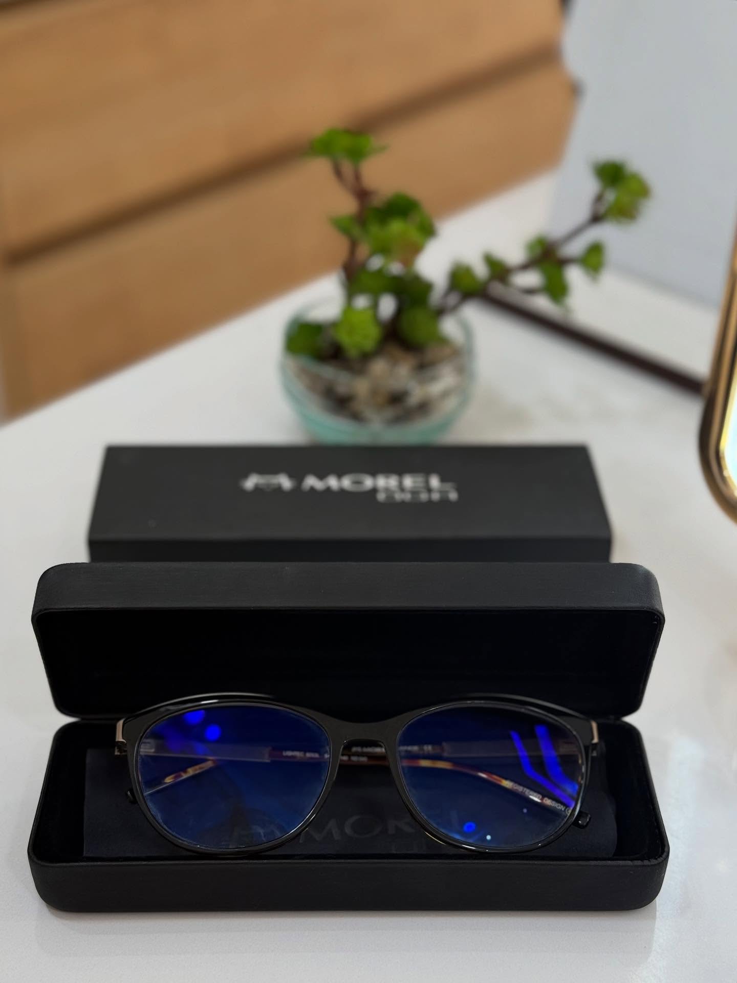 Lunettes de vue rondes fines avec traitement anti-lumière bleue